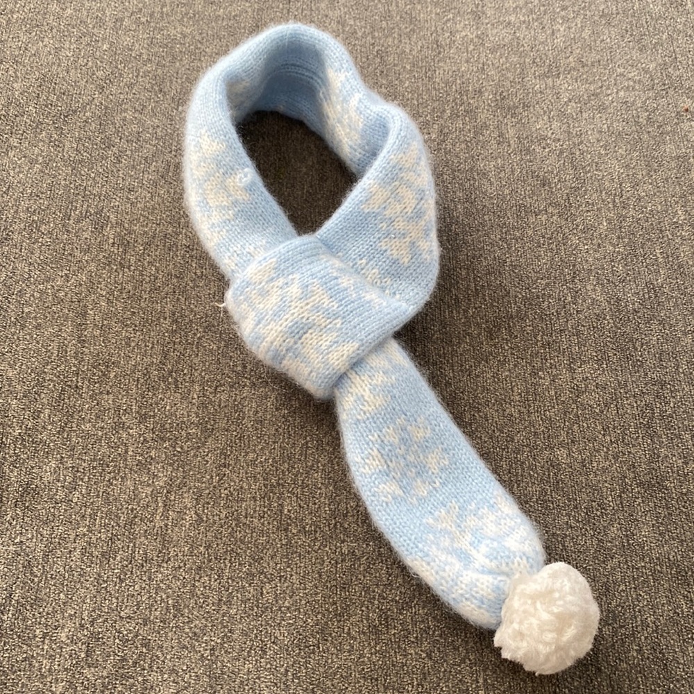 Blue and white small dog or puppy holiday scarf